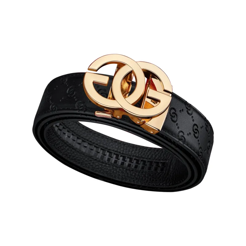 WilliamPOLO PVC Leather Belts Men's Gunmetal 3.5cm Width-20