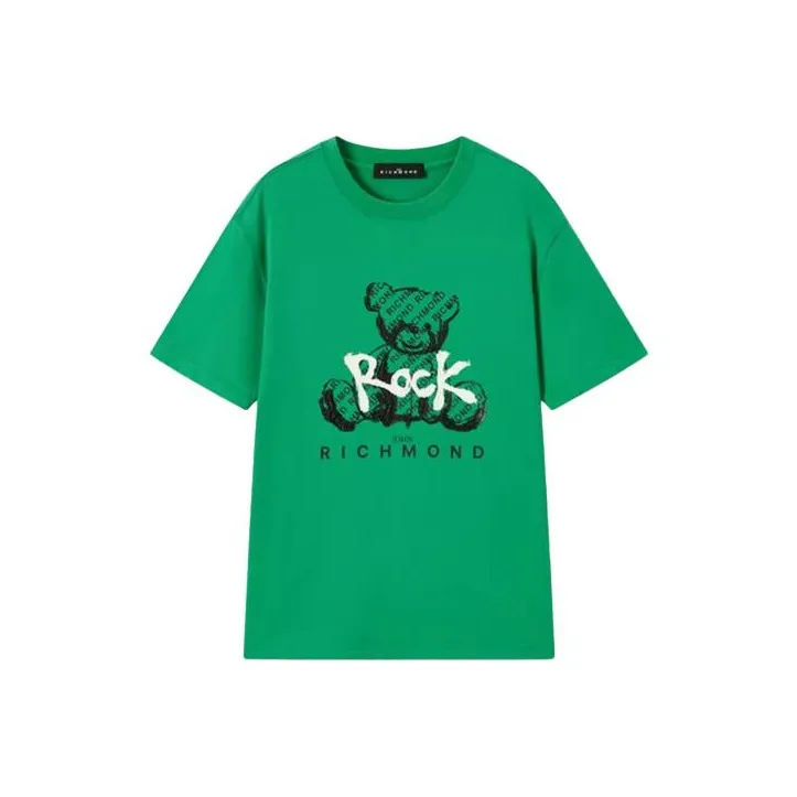 JOHN RICHMOND Color Block Print Crew Neck Pullover Short Sleeved T Shirt Men's-5