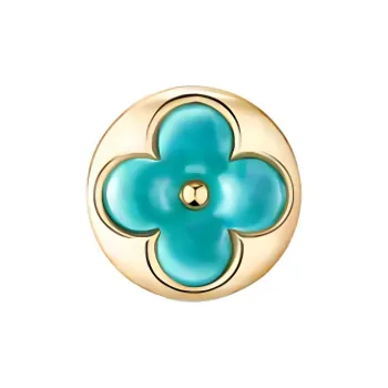 LOUIS VUITTON 18K Gold Stud Earrings Women's Green