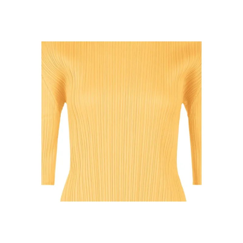 PLEATS PLEASE ISSEY MIYAKE T Shirt Women's Yellow-4