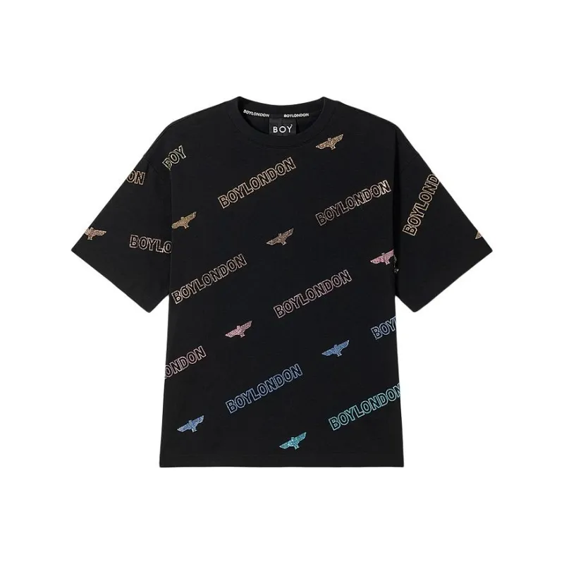 Boy London Drop Shoulder Sleeve T Shirt Unisex Black-0