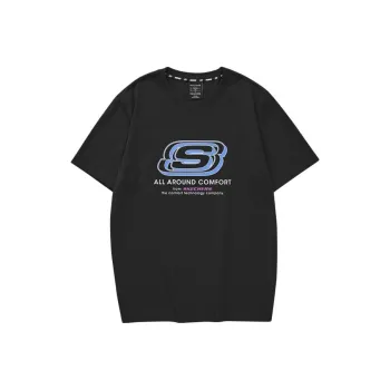 Skechers Colorful SS24 Drop Shoulder Sleeve T Shirt Unisex Carbon Black