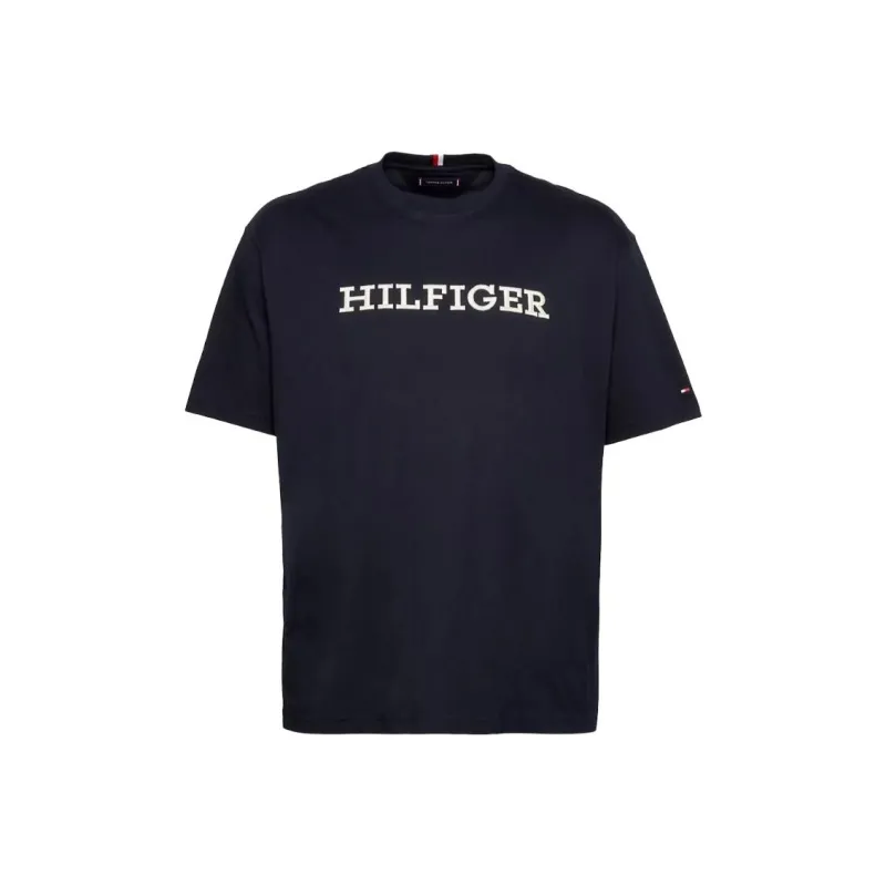 Tommy Hilfiger Hilfiger Monotype T-Shirt Big & Tall Desert Sky T-Shirt Men's Marine Blue-0