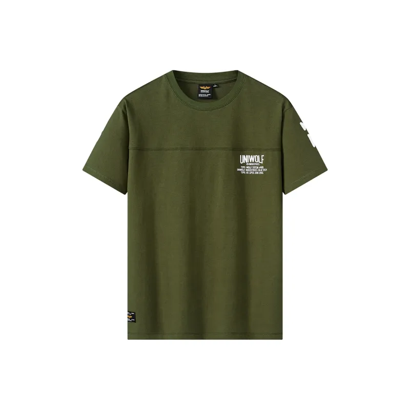 UNIWOLF Drop Shoulder Sleeve T Shirt Unisex Black-7