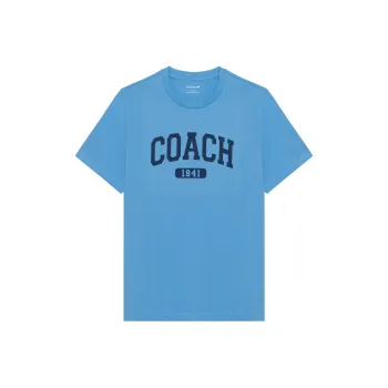 COACH Varsity T Shirt In Organic Cotton T Shirt Men's Blue