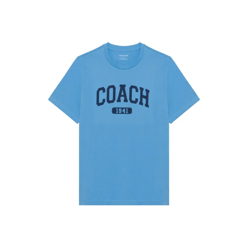 COACH Varsity T Shirt In Organic Cotton T Shirt Men's Blue-0