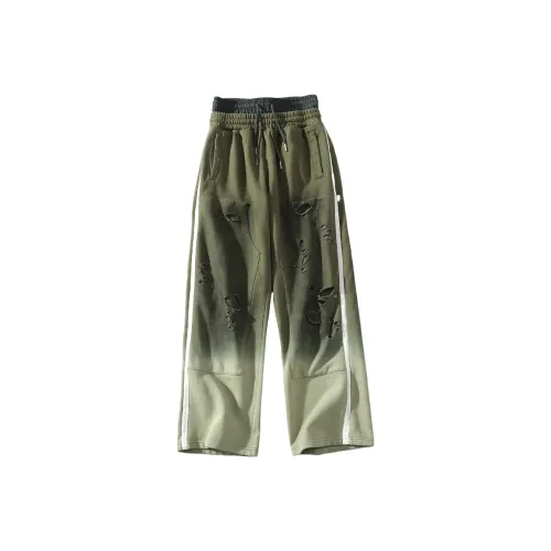 A SQUARE ROOT Knitted Sports Pants Unisex Green