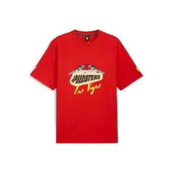 PUMA x Ferrari Mapm Street Collaboration Race Garage Crew Las Vegas Tee T Shirt Men's Red