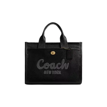 COACH Cargo Leather Tote Bag Shopping Bag Handbag Large Size Women's Black