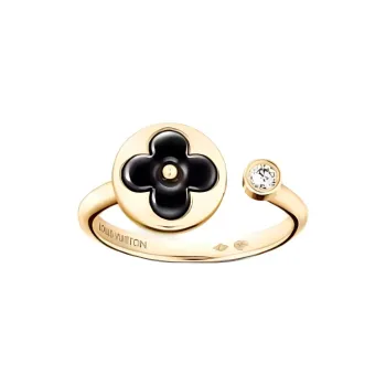 LOUIS VUITTON 18K Gold, Onyx, Diamond Rings Unisex Gold