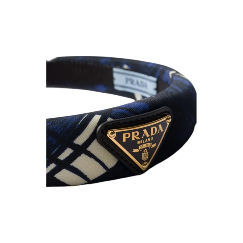 PRADA Recycled Polyamide, Enamel, Metal Headbands Women's Ink Blue-1