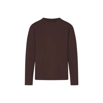 SKIMS JERSEY LOUNGE MENS LONG SLEEVE T-SHIRT T-Shirt Men's ESPRESSO/Dark Coffee Color