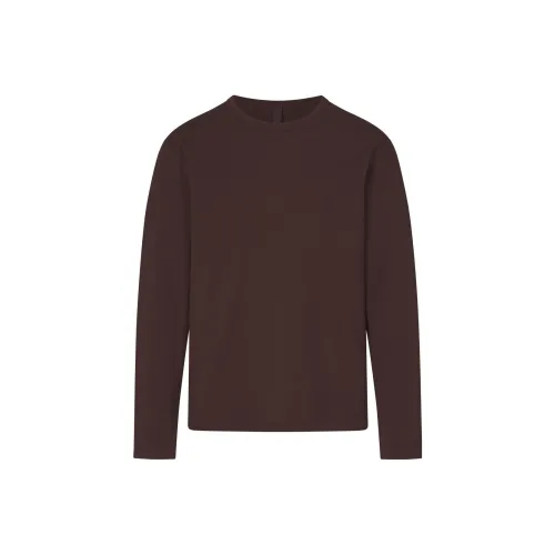 SKIMS JERSEY LOUNGE MENS LONG SLEEVE T-SHIRT T-Shirt Men's ESPRESSO/Dark Coffee Color