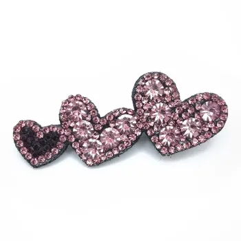 JINGLINGLONG Sparkling Rhinestone Heart Forehead Hair Clip Stray Hair Side Clip For Women's