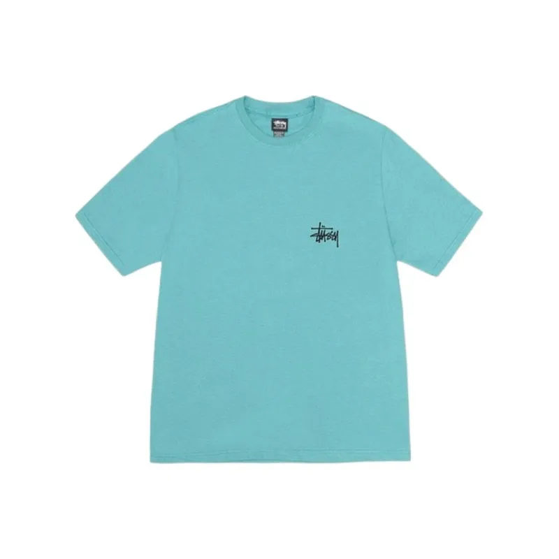 Stussy Ribbed Letter Print Cotton Pullover T-Shirt-8