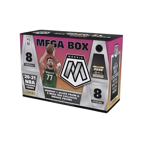 PANINI 2020 21 Mosaic Mega Box Mosaic NBA Player Card Box, Basketball Sports Cards Whole Box