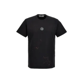 STONE ISLAND Compass motif Crew neck T shirt