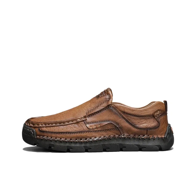 TOMAY Men's Casual Shoes Men Low Top Black/Dark Brown/Light Brown-3
