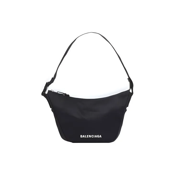 Balenciaga Nylon Fabric Crossbody Backpack Women's Black-0