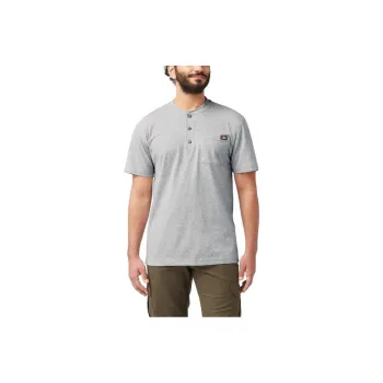 Dickies Heavyweight Short Sleeve Henley T-Shirt T-Shirt Men's Gray