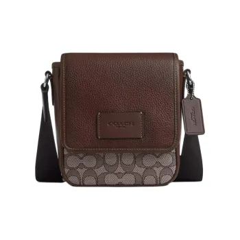 COACH LUCASSignature Smooth Calfskin Shoulder Bag, Crossbody Bag Mini Men's Brown