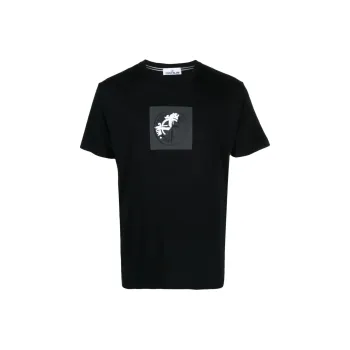 STONE ISLAND Logo Printed Crewneck T Shirt