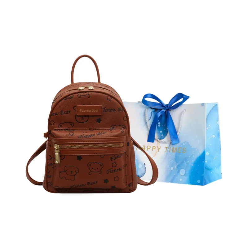 ROUNDOT PU Backpacks Backpack Regular Women's Ecru/Black/Blue/Pink/Brown-28