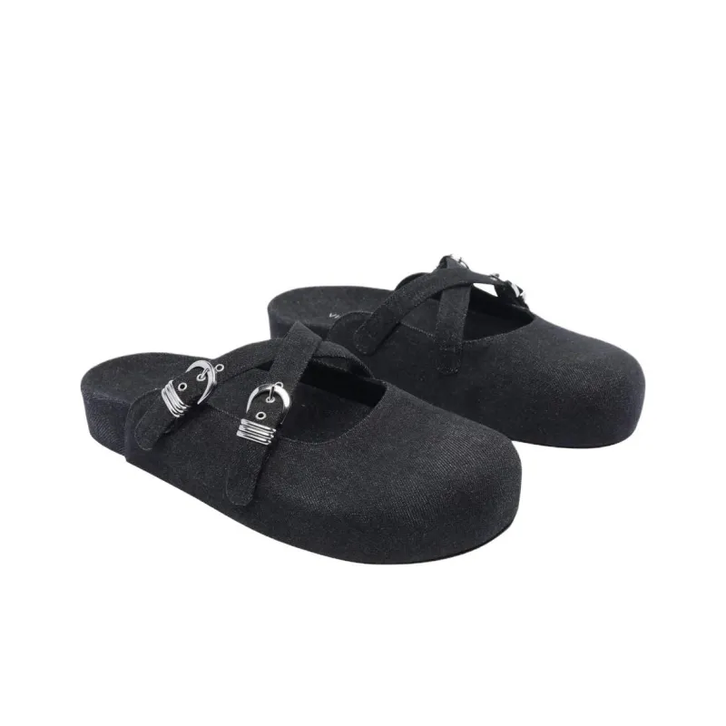 Vic Matie Closed Toe Slippers Women's Black-1