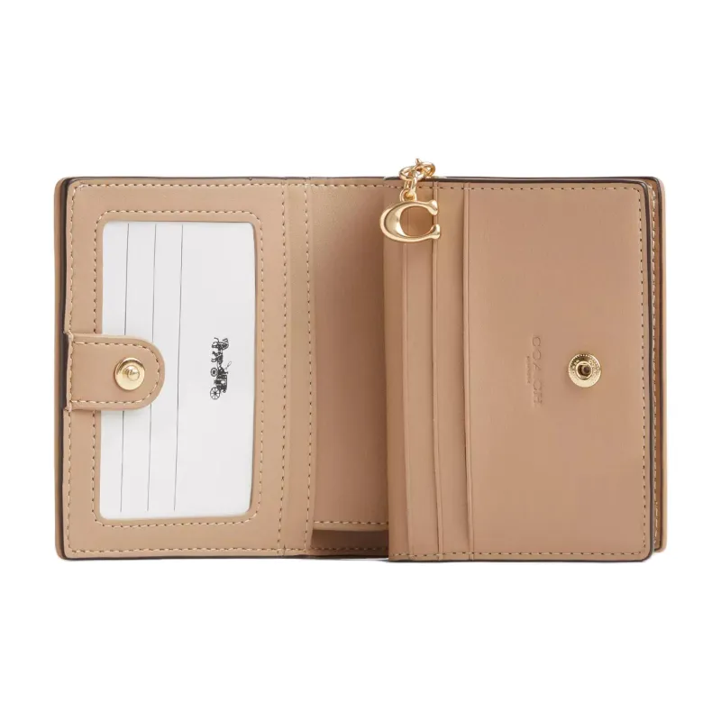 COACH Snap Wallet Iconic Canvas Wallet Mini Women's Natural-1