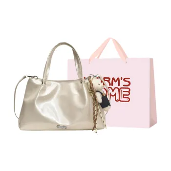 Worm's Home PU Handbag Women's Ecru/Silver/Black/Pink