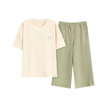 XISHE Pajama Set Women's Khaki & Green