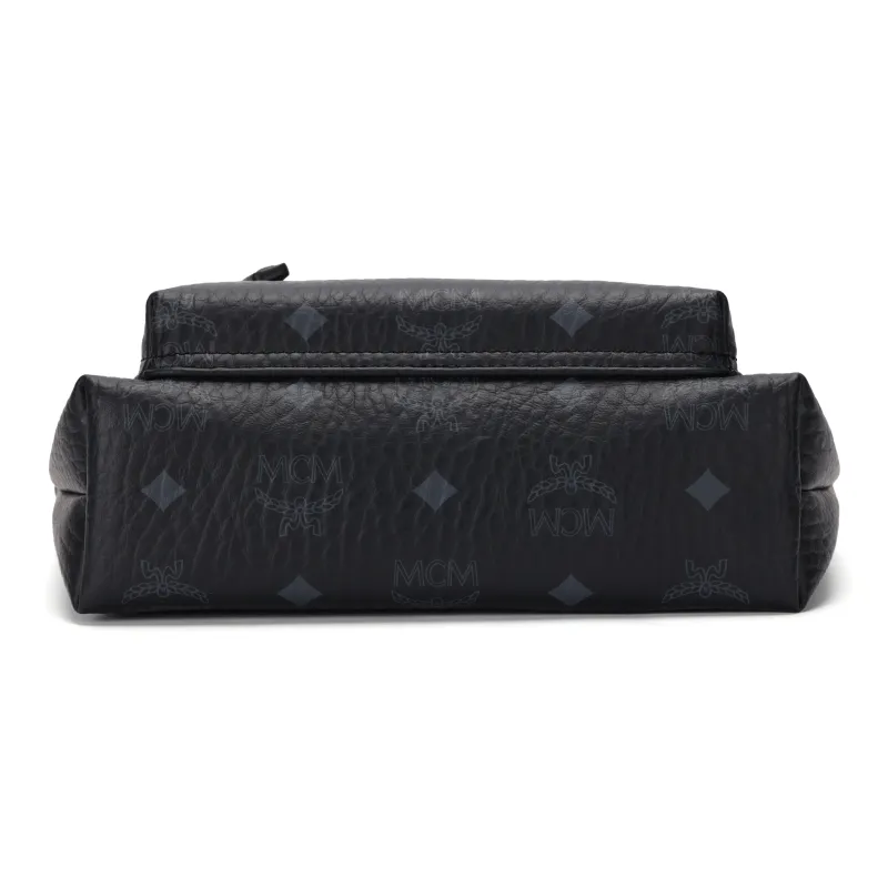 MCM Aren Visetos Letter Combination Canvas Crossbody Bag Trumpets Women's Black-3