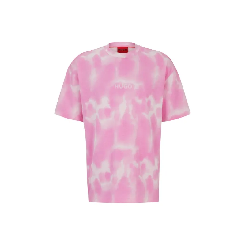 HUGO BOSS Tie dye Logo print T shirt-0