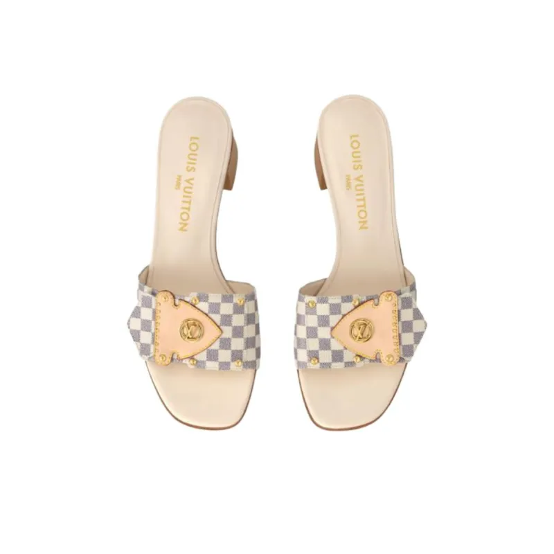 LOUIS VUITTON Slide Slippers 4.5cm Women's Beige-3