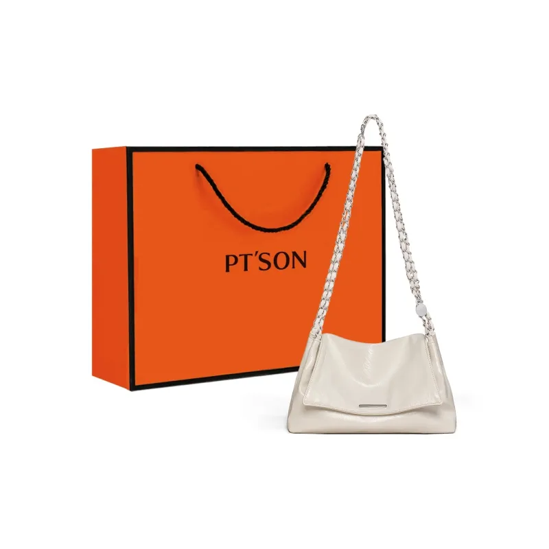 PT'SON Synthetic Leather Shoulder Bag Women's Silver/White-6