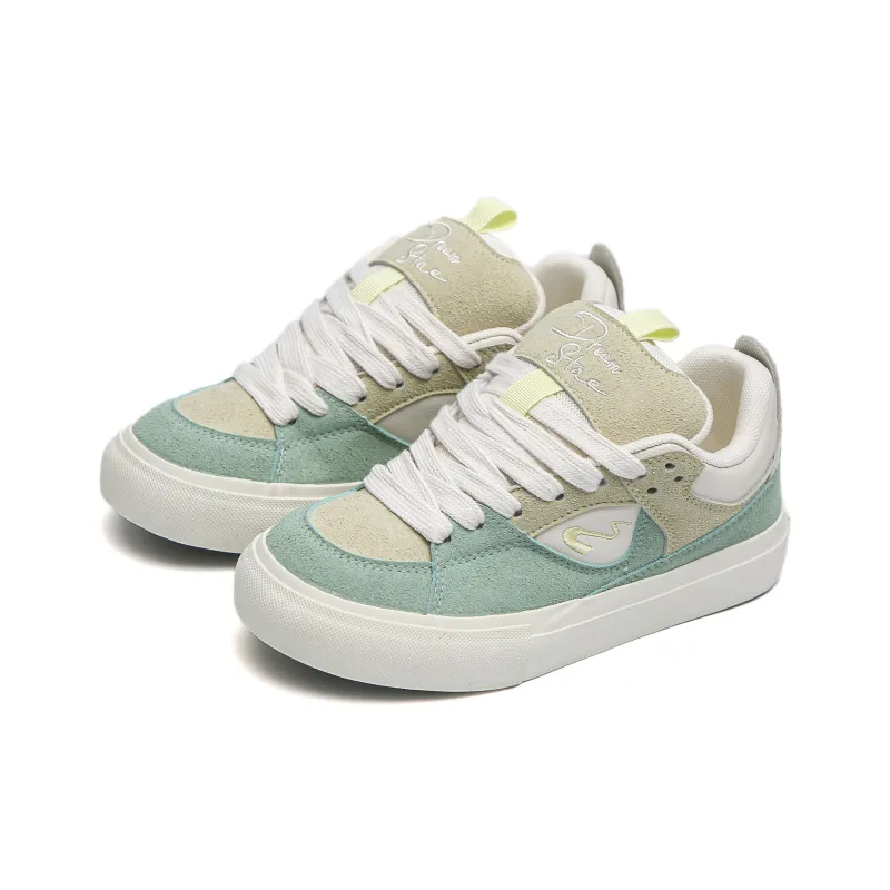 TUOPIN Low Top Skateboard Shoes Women's Yellow Cream Green-1