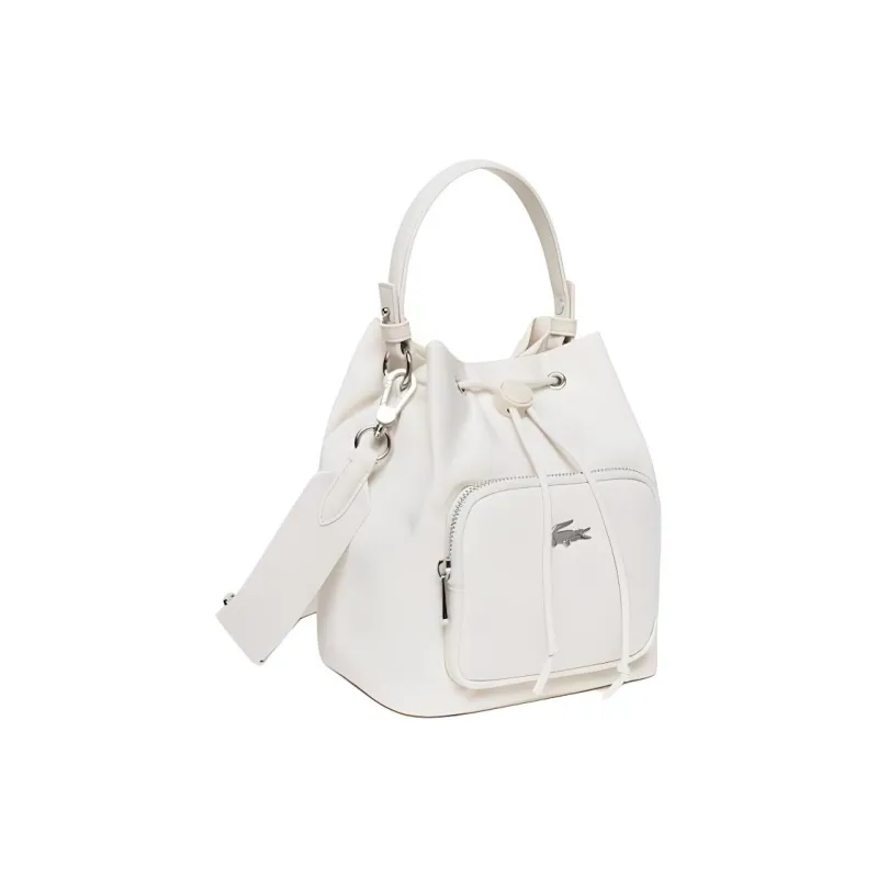 LACOSTE Nylon Bucket Bag Portable Crossbody Bag Shoulder Bag Women's White-2