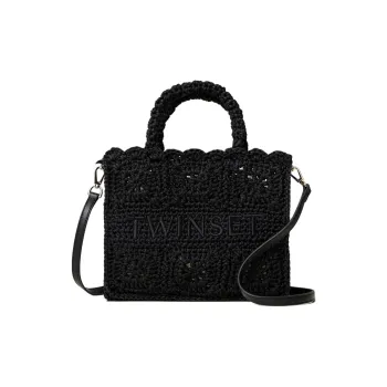 TWINSET MILANO Polyester Tote Bag Shopping Bag Shoulder Bag Crossbody Bag Handbag Women's Black