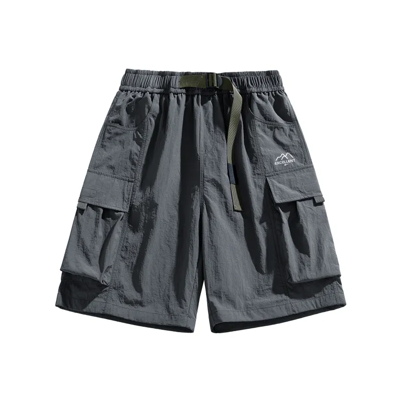Warrior Huichao Riding The Wind Collection Cargo Shorts Unisex Lake Blue-21