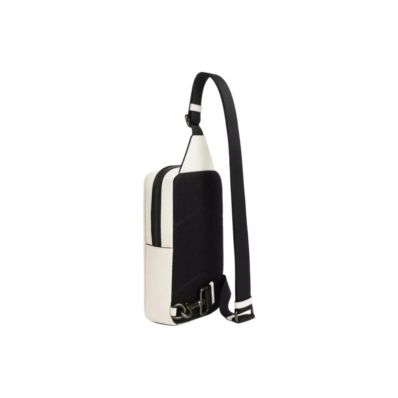COACH Sullivan Calfskin Crossbody Bag, Sling Bag Mini Unisex Bronze & White-1