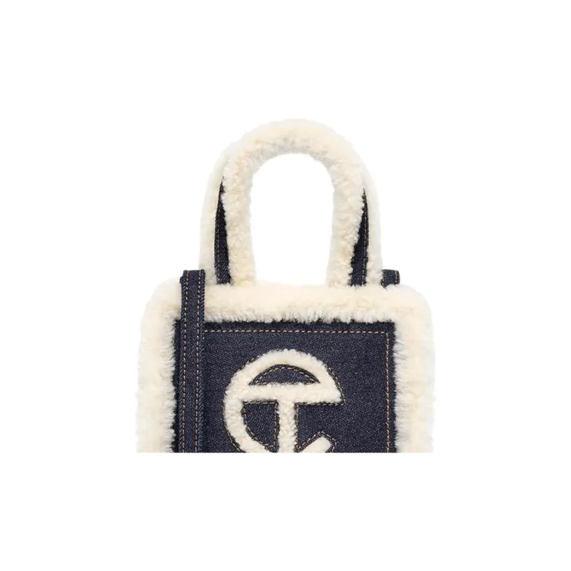 UGG Fabric Tote Bag Shopping Bag Portable Crossbody Bag Shoulder Bag Small Size Women's Denim Blue-4