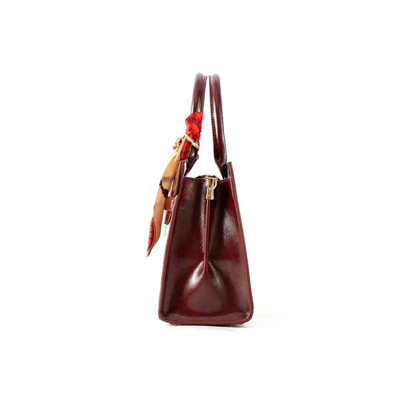 Vigno Synthetic Leather Handbag Regular Women's Red-4