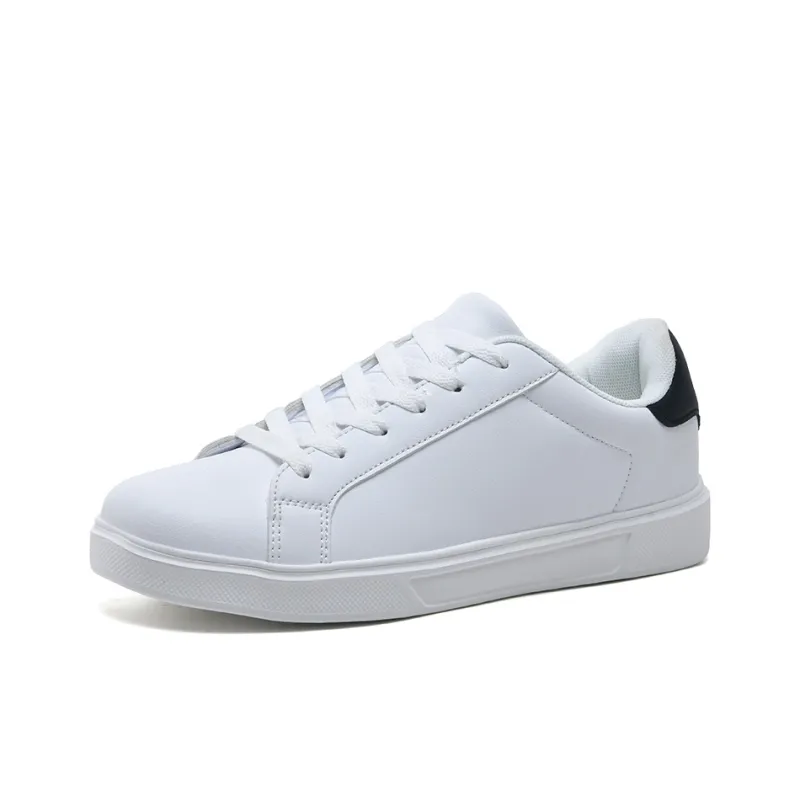 DM Classic Genuine Leather White Sneakers Flat Couple's Trendy Shoes Low Top Skateboard Shoes Unisex-6