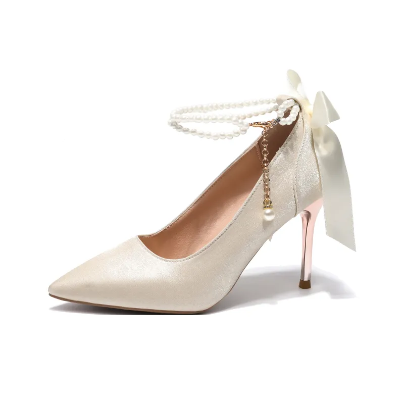 Be Good Slim Heel High Heels Women's Champagne-8