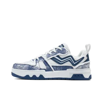 DIKENROK Height Increasing Wear Resistant Breathable Slip Resistant Low Top Skateboard Shoes Unisex White Blue