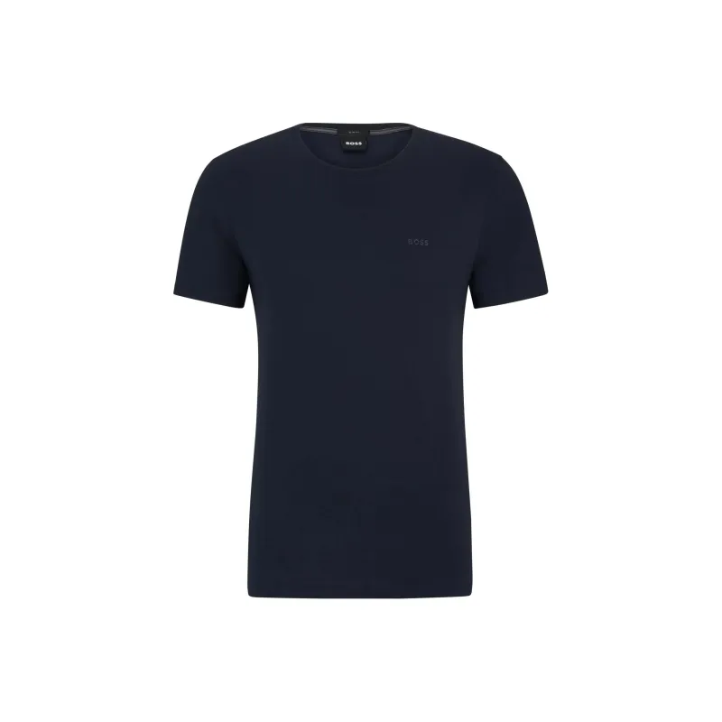 HUGO BOSS Slim Fit T Shirt In Pure Cotton With Liquid Finishing T Shirt Men's Dark Blue-0