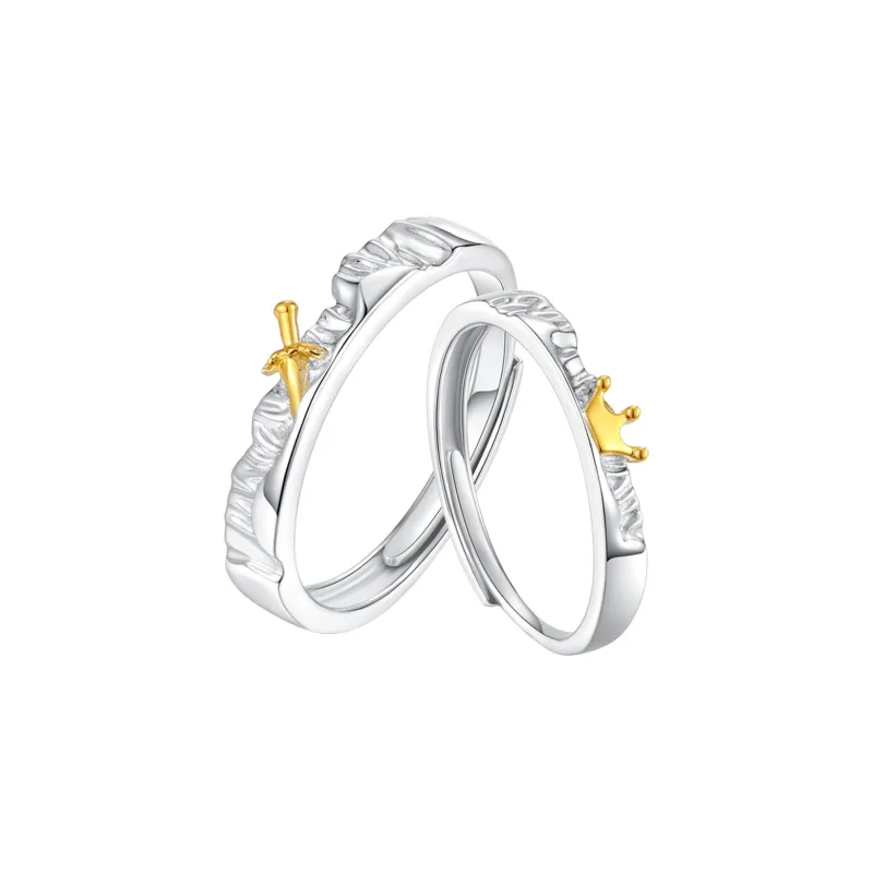 WINY 925 Sterling Silver Rings Unisex Silver Yellow Gradient-0