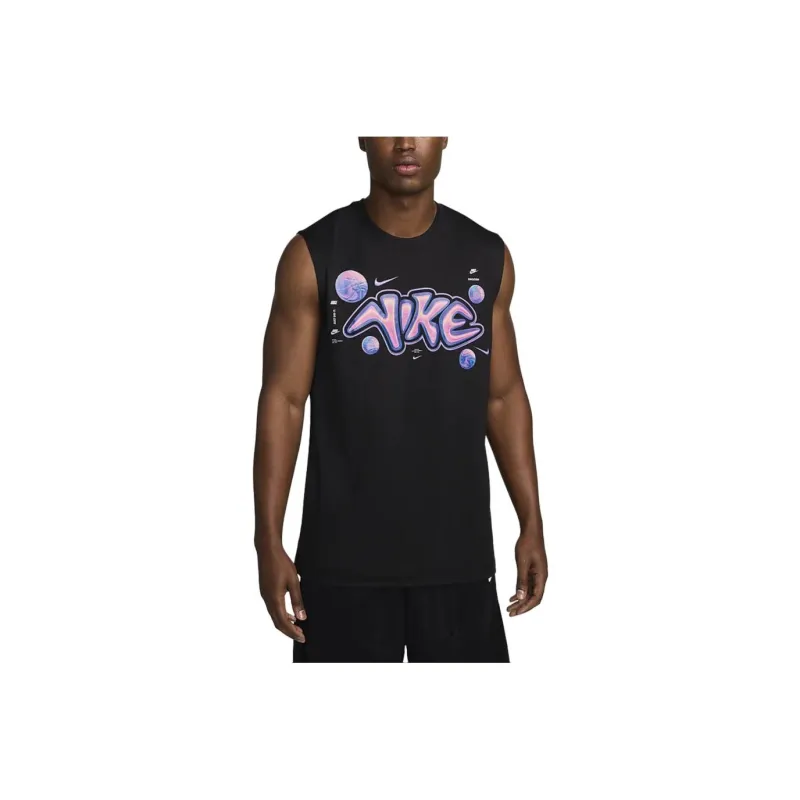 Nike Dri FIT Sleeveless Basketball T Shirt T Shirt Men's Black-0