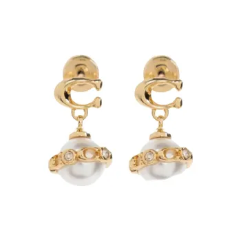 COACH Signature Pearl Drop Earrings