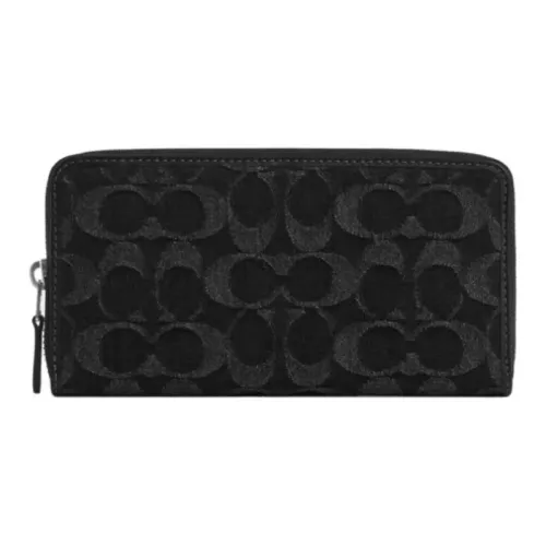 COACH Accordion Wallet Denim Wallet Small Size Men's Black